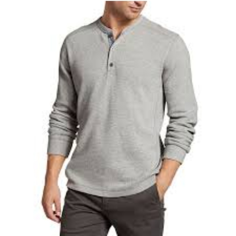 Mens Eddie Bauer Henley sweater, size large